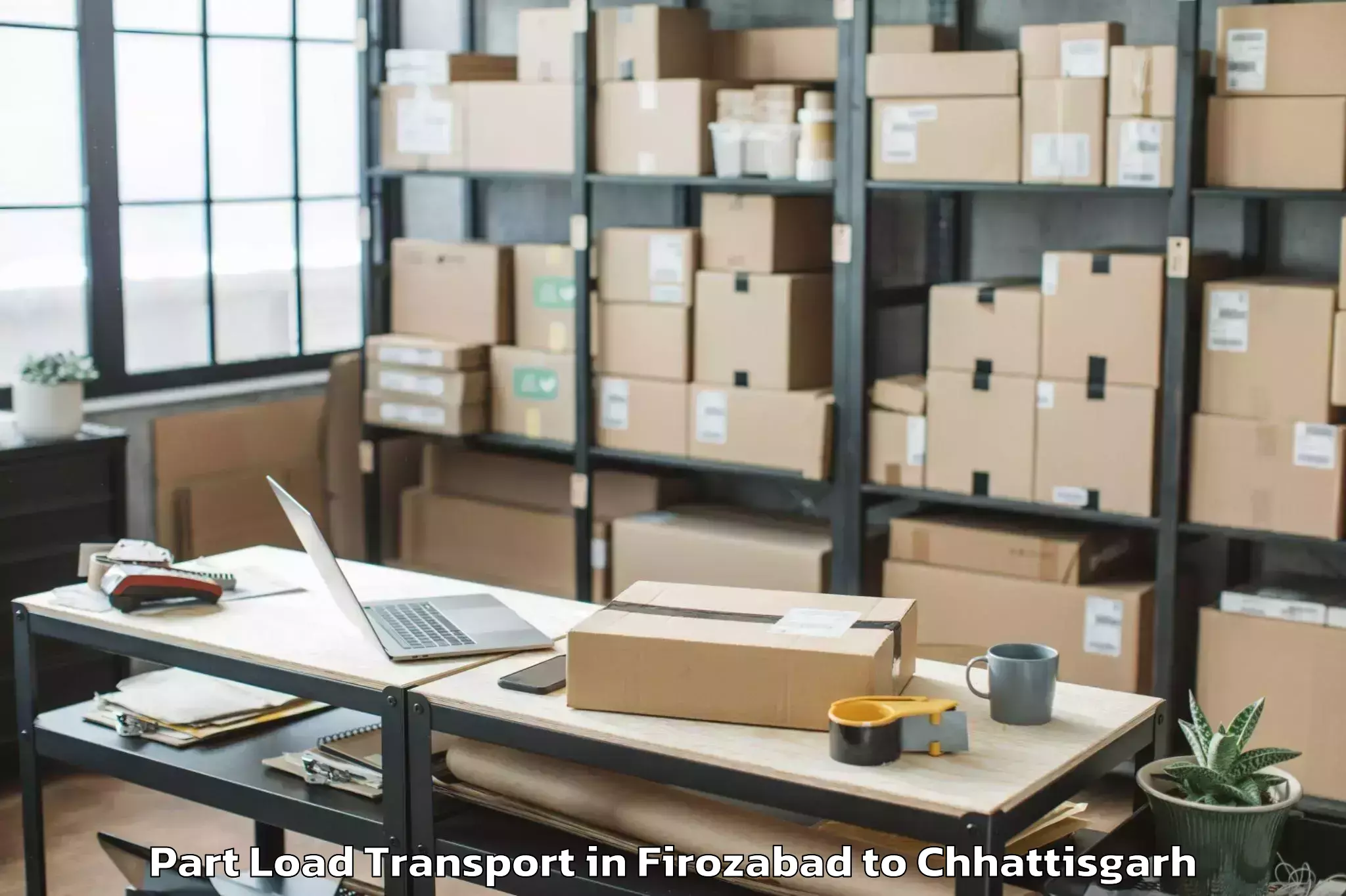 Leading Firozabad to Isbm University Gariyaband Part Load Transport Provider